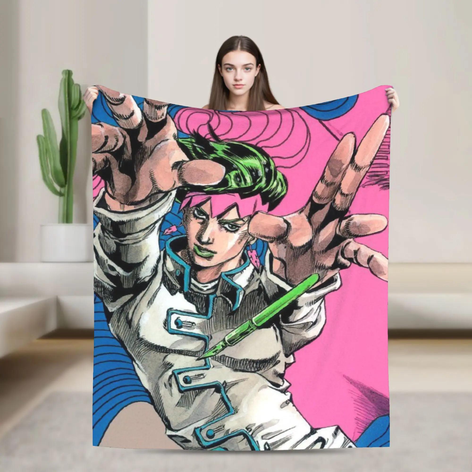 J-JoJos Bizarre Adventure Blankets Plush Funny Warm Throw Blankets for Home Restaurant  Winter