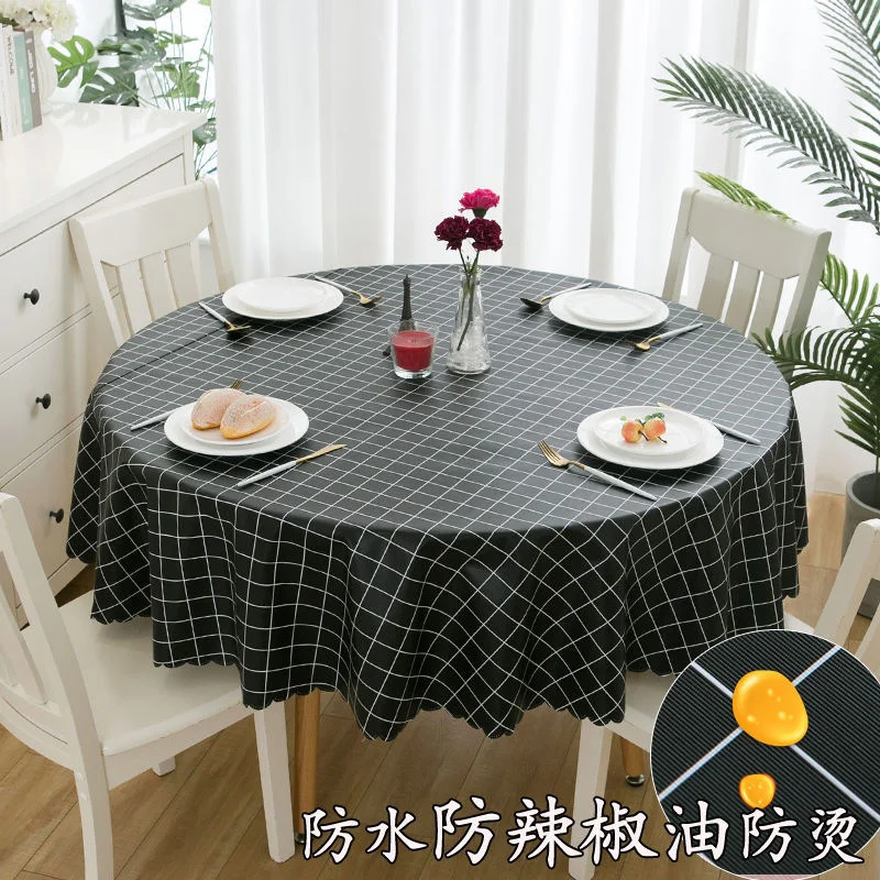 Waterproof tablecloth, round table cloth, oil proof, scald proof, wash free, tea table cloth, table mat, plastic tablecloth,