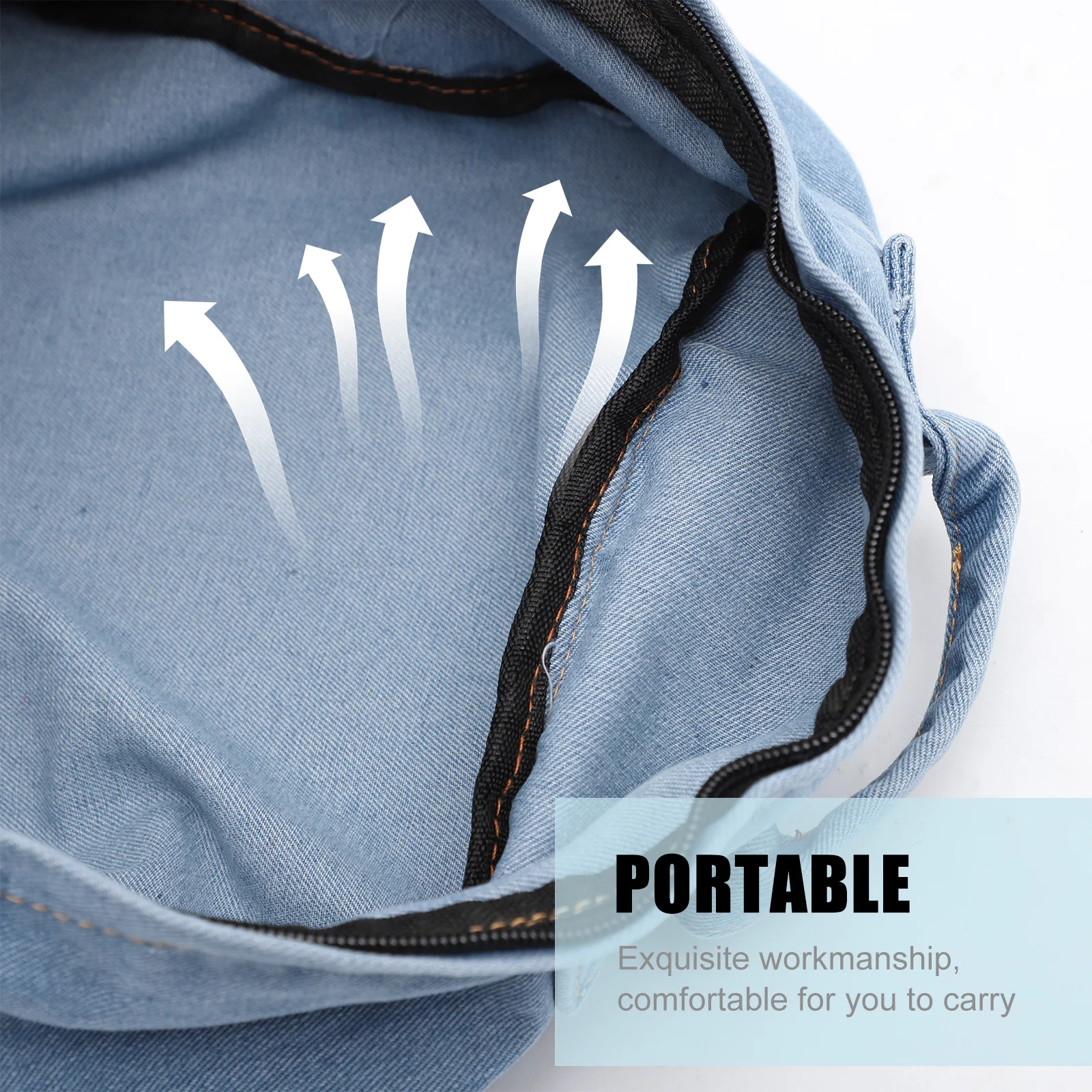 Light Blue Denim Backpack Multifunctional Casual Retro Large Capacity Rucksack School Bag Daypack Satchel for Students Girls