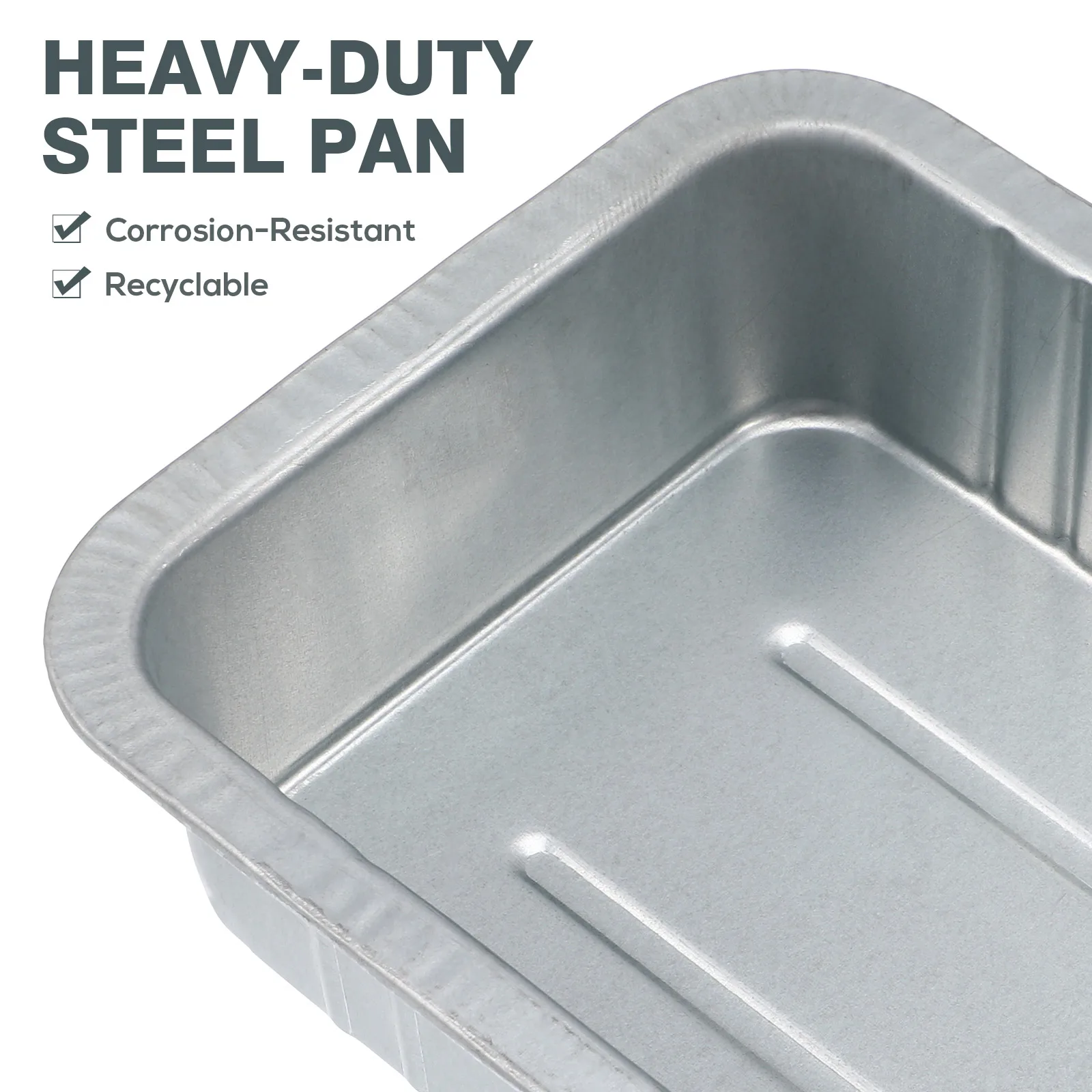 5L Steel Oil Drain Pan Heavy Duty Waste Engine Oil Collector with Crimped Lip Fluid Drip Tray for Garage Car Repair Tool