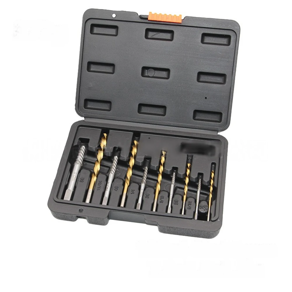 

Coarse Tooth Threading Tool Drill Set: 10 High-speed Steel Drill Bits Titanium Nitride Coating For Heavy-duty Applications