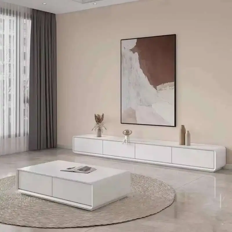 

White Wood Tv Stands Modern Floor Minimalist Storage Center Display Tv Table Small Office Shelf Suporte Para Tv Trendy Furniture