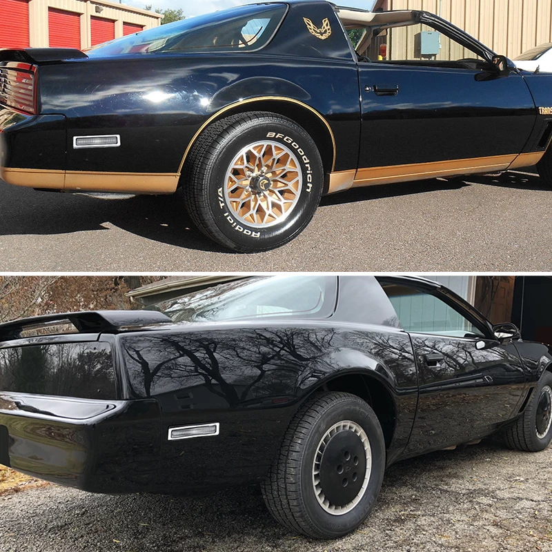 Car Rear Bumper Side Marker Turn Signal Light Cover Housings For 1982-1992 Pontiac Firebird Fender Flare Lights, No Bulb/Socket
