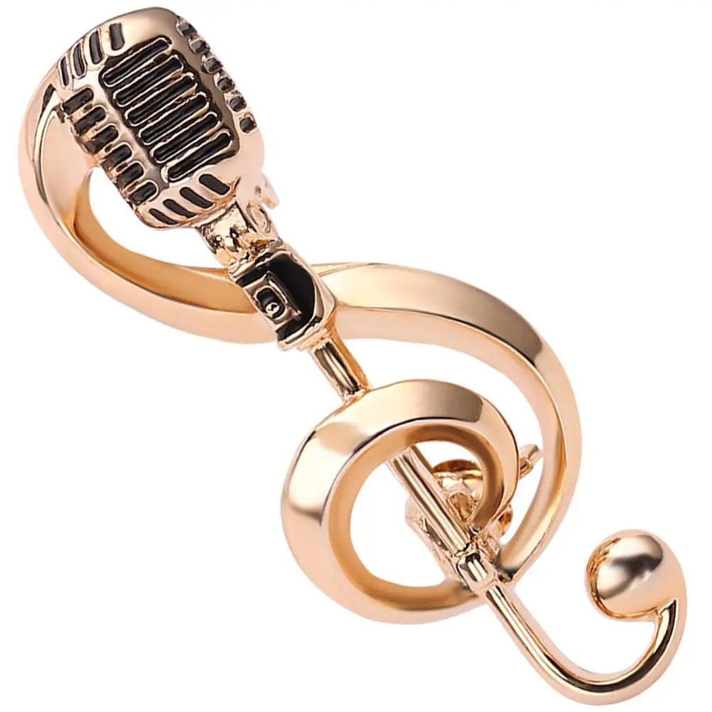 

Music Brooch Note Microphone Shaped Alloy Pin for Banquet Party Gifts Women Accessories Jewelry Fashion Pins Lapel Pin