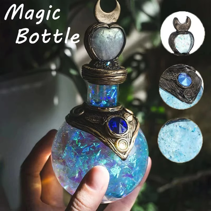 Mermaid Moon Magic Potion Bottle Genie Treasure Antidote Bottle Desktop Decoration Witch Magic Glass Ball Medicine Bottle