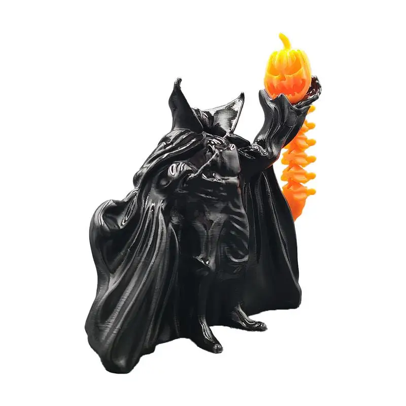 10CM/15CM Halloween Headless Horseman Pumpkin Decor Horseman Ornament Spooky Sculpture Pumpkin Horseman Figurine Ornaments