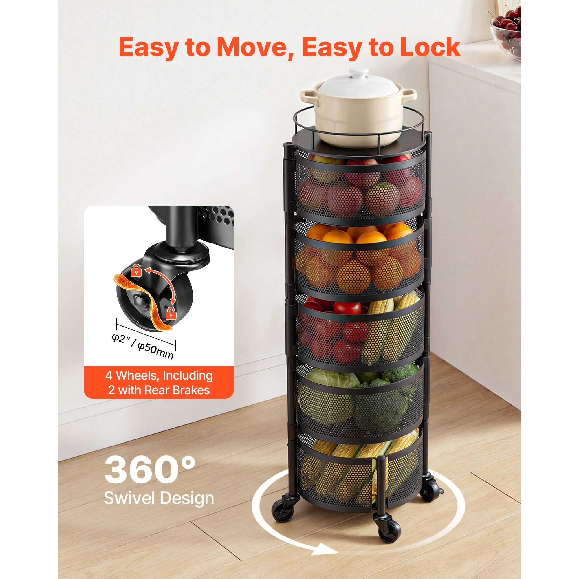 SucceBuy 5 Tier Rotating Stora - Commercial Kitchen On Wheels recensie en prijs