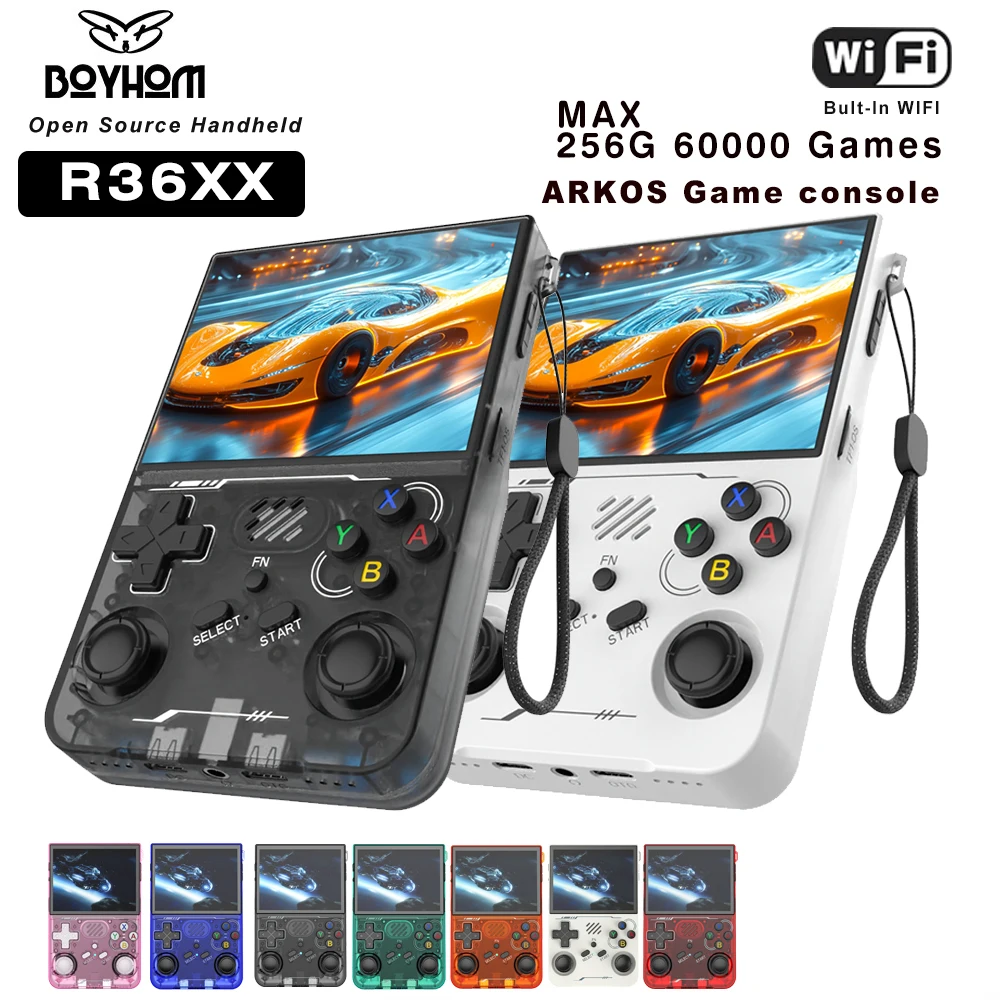 BOYHOM R36XX Upgraded Retro Handheld Game Console | Linux ARKOS | Wi-Fi | Pocket Player | Supports PS1/PSP/N64/GBA