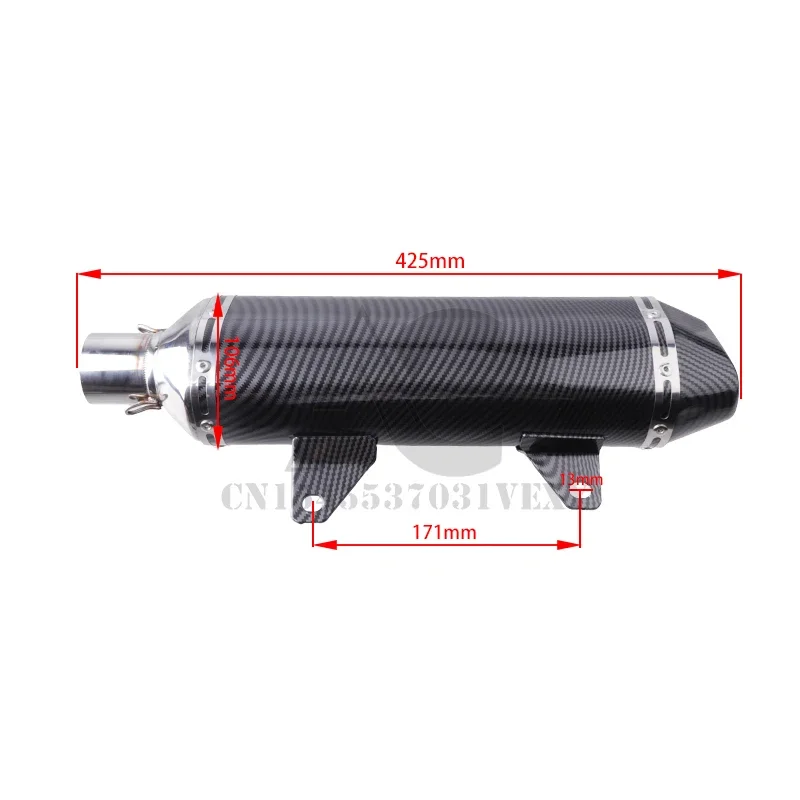 

48mm carbon fiber exhaust muffler pipe tail for mud pit bike 125cc 150cc 250cc 300cc motorcycle atv kart motorcycle accessories