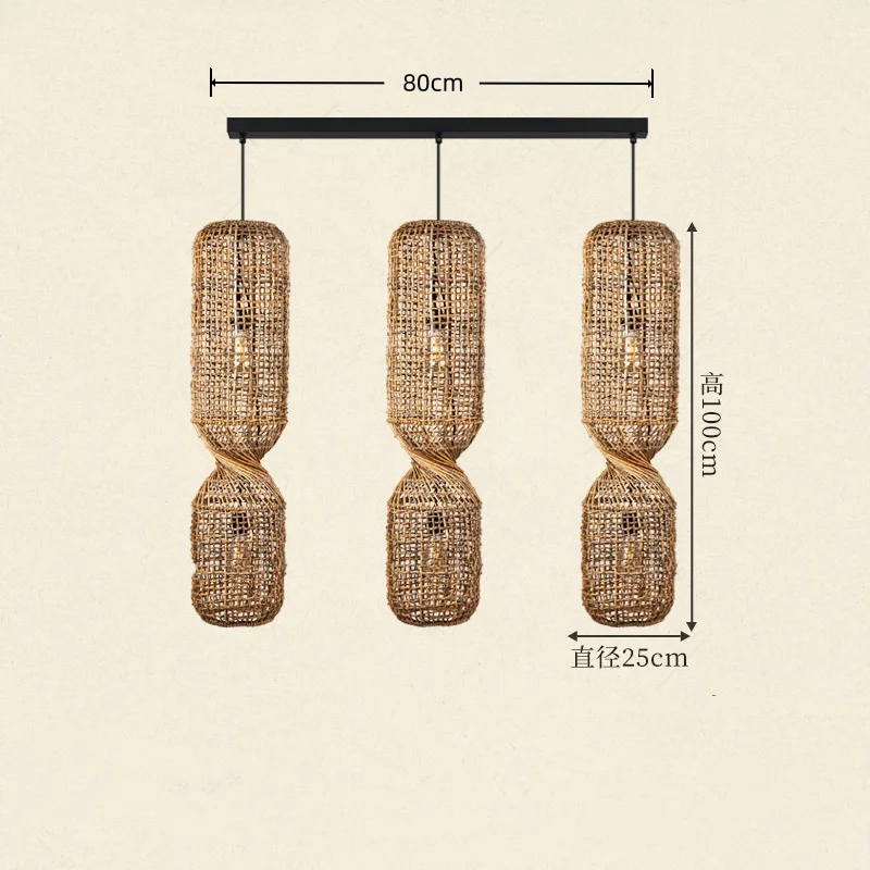 Japanse Wabi Sabi Retro Rotan Hanglamp Zen Tea Room Homestay Hotel Restaurant Bar Kroonluchter Home Decor Verlichting