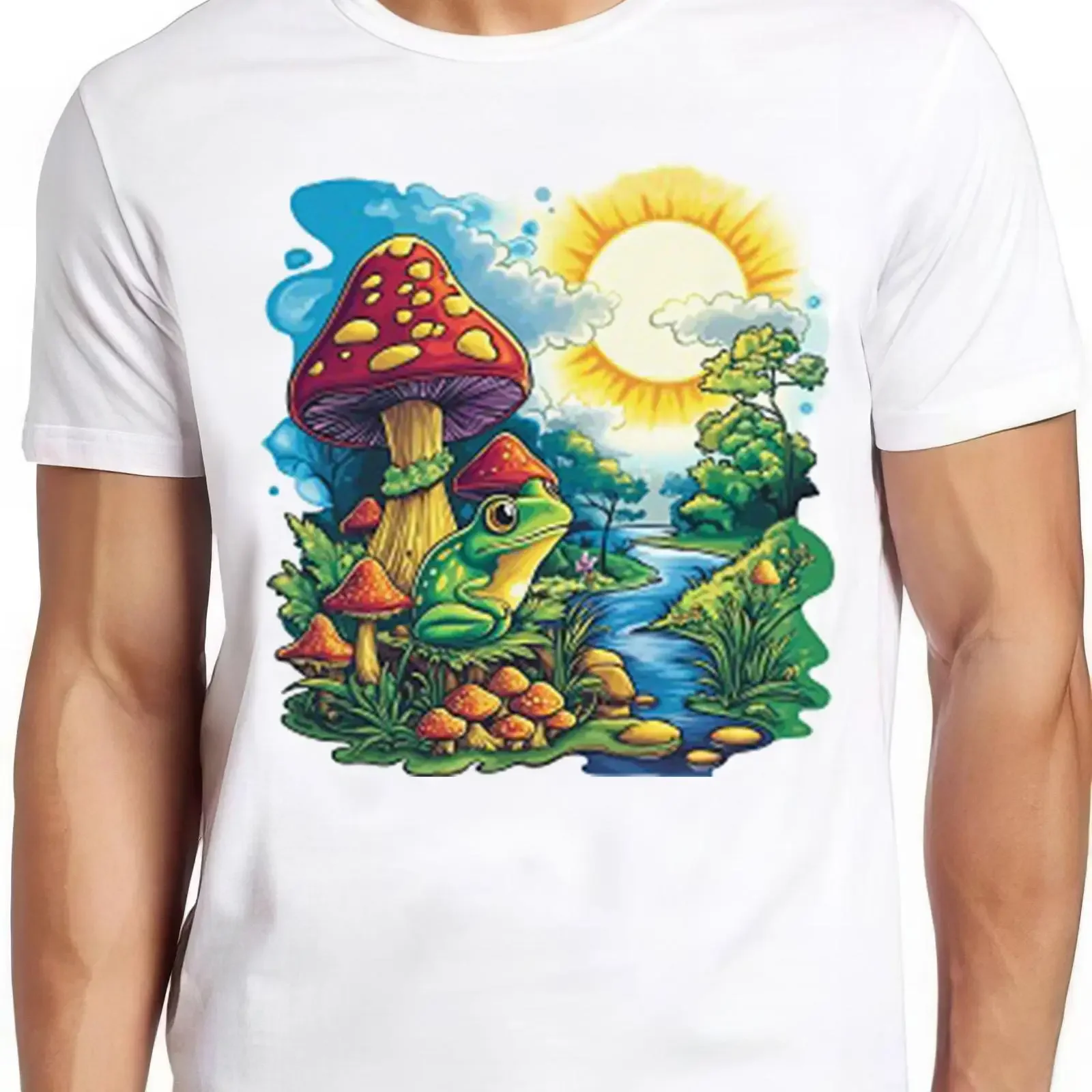 Mushroom Dream Frog T Shirt Psychedelic Research Volunteer Hippie 2268 vintage Washed Unisex streetwear graphic