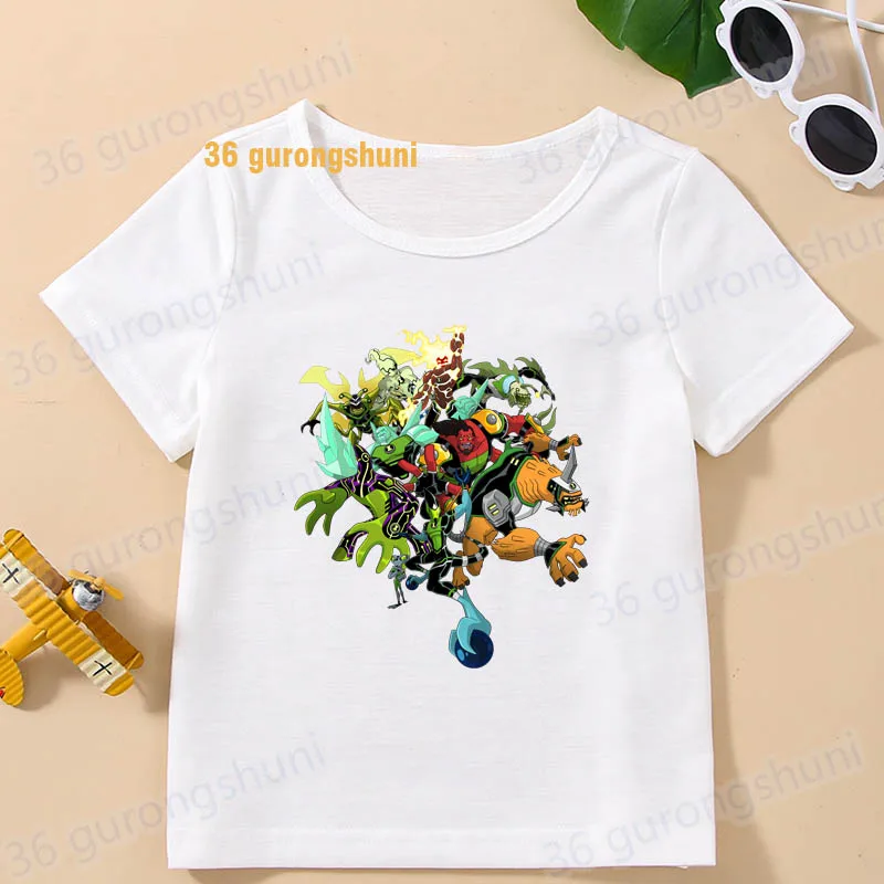 Cartoon t Shirt For Girls Tshirt children ben Girl t-shirts 10 birthday Short Sleeve Kids Clothes Boys clothing Graphic t Shirts