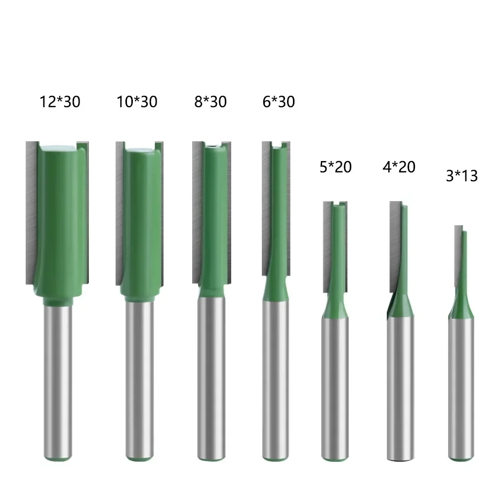 1PC 1/4" 6.35MM Shank Milling Cutter Wood Carving Straight Bit  Carbide Single Double Flute Router Bit Wood for Woodwork