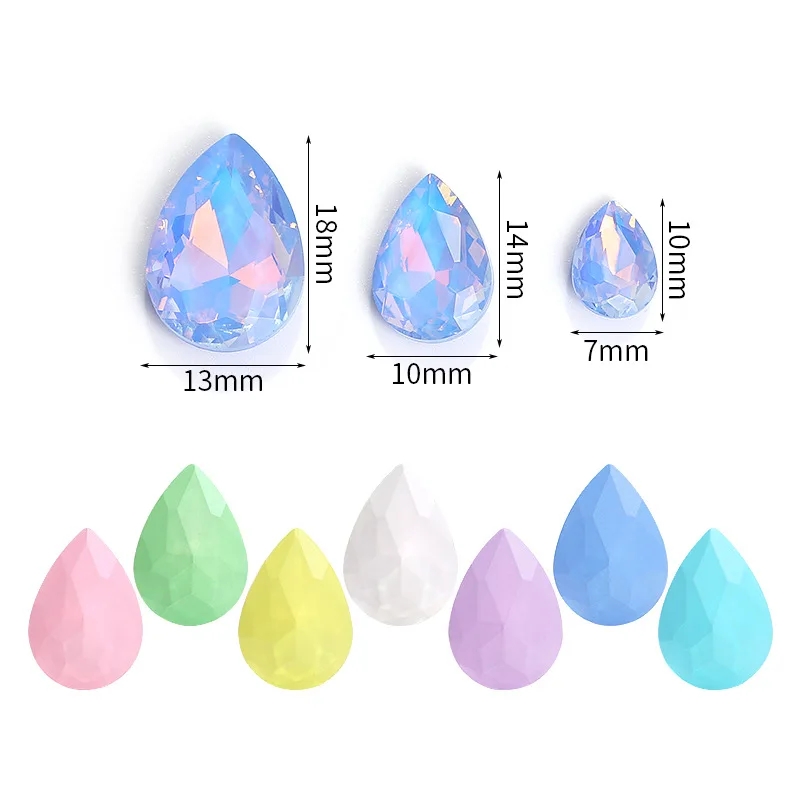 7x10/10x14/13x18mm Teardrop Mocha opal pointback rhinestones Crystal Jewelry Accessories for Crafting And Design