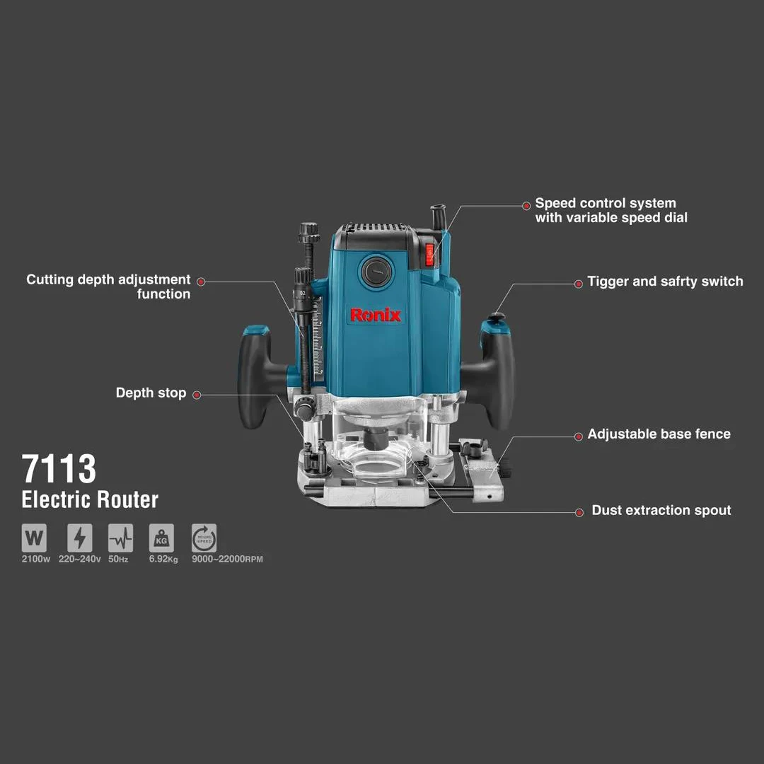 Ronix Power Tools 7113 The Newest Wood Milling Engraving Slotting Trimming machine Hand Carving Carpentry Electric Wooden Router