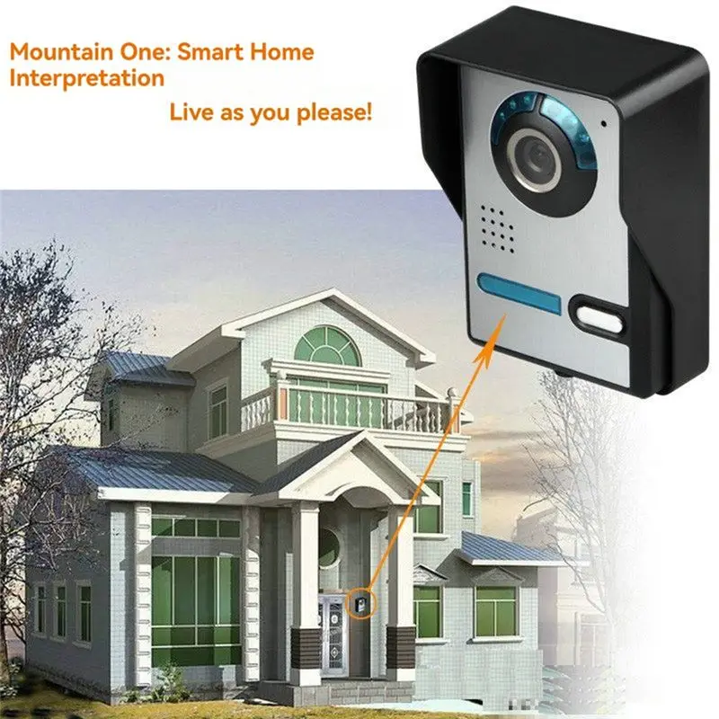 B29C-7 Inch Monitor HD Camera Video Door Phone Doorbell Intercom System IR Night Vision Wired Doorbell Camera Wireless