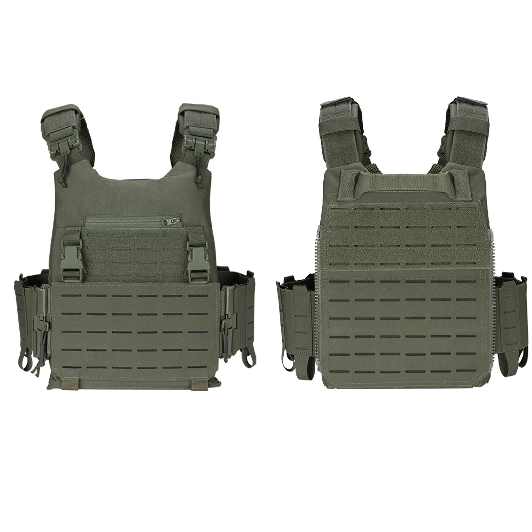 IDOGEAR LSR Tactical Vest Quick Release Laser Cut Plate Carrier with  556  Magazine Pouch MOLLE  Lightweight Hunting Gear 3318