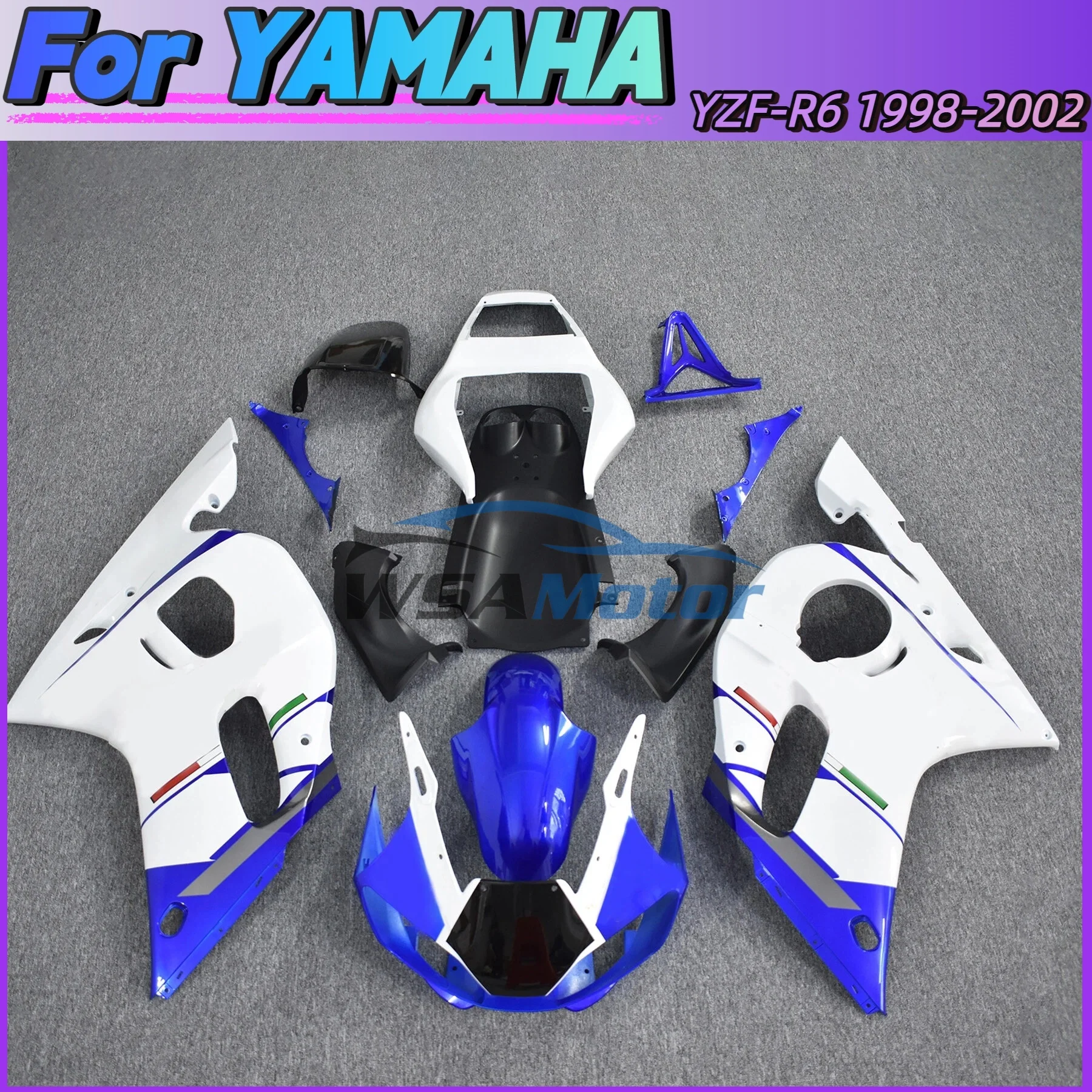 Motorcycle Fairing Kit Suitable for Yamaha R6 98-02 Years FOR YZFR6 1998 1999 2000 2001 2002 Fairing Carbon Painted Look