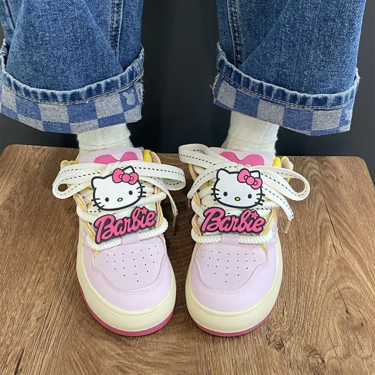 Sanrio Hello Kitty Shoe Bag Comfortable Student Autumn Winter 2024 New Cute Anime Cartoon Sneakers for Women Kawaii Gift