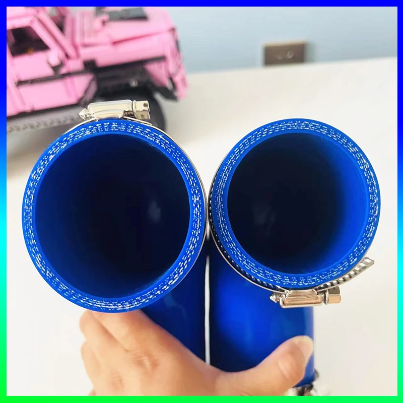 Blue 90 Degree Reducer Silicone Flexible Hose Variable Diameter Silicone Flexible Hose For Air Intake High Pressure with 2 clamp