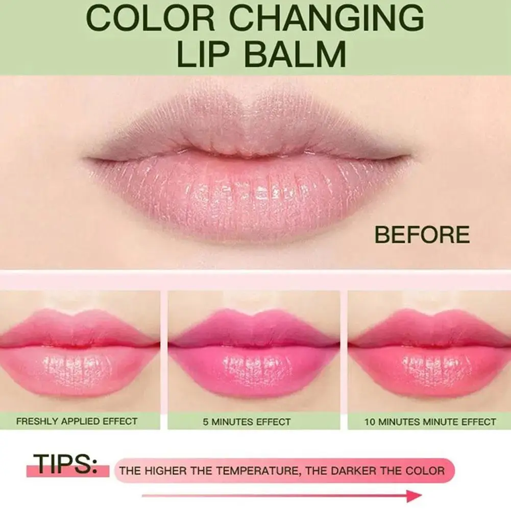 Bálsamo labial hidratante de larga duración, lápiz labial de Aloe Vera Natural, cambia de Color y de humor, antiáginas, 1 o 2 unidades