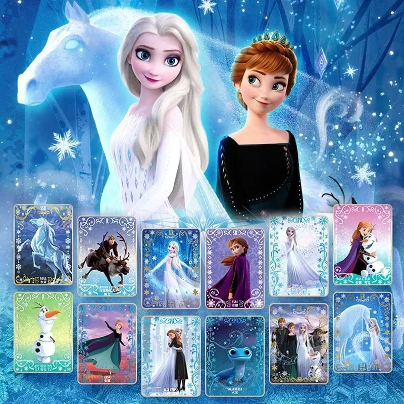 KAYOU Genuine Disney Frozen Collection Cards Movie Anime Peripherals SSR Elsa Olaf Anna Flash Cards Girls Toys Gifts