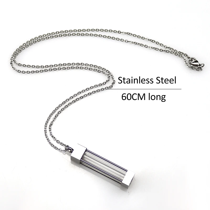 1PC Glass Cremation Jewelry Urn Pendant Necklace Stainless Steel Memorial Pendants Ash Holder for Pet/Human