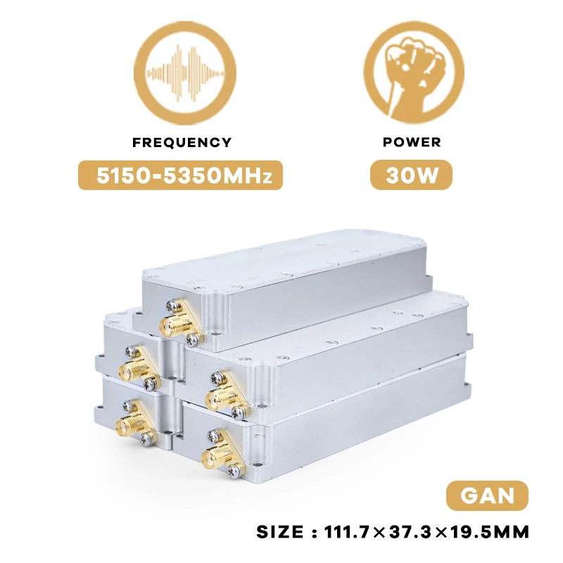 Anti sinal do zangão que protege o módulo, bloqueando construções, amplificador de poder do PA RF para bloquear o sistema, 30W, 5150-5350MHz, 5.2G