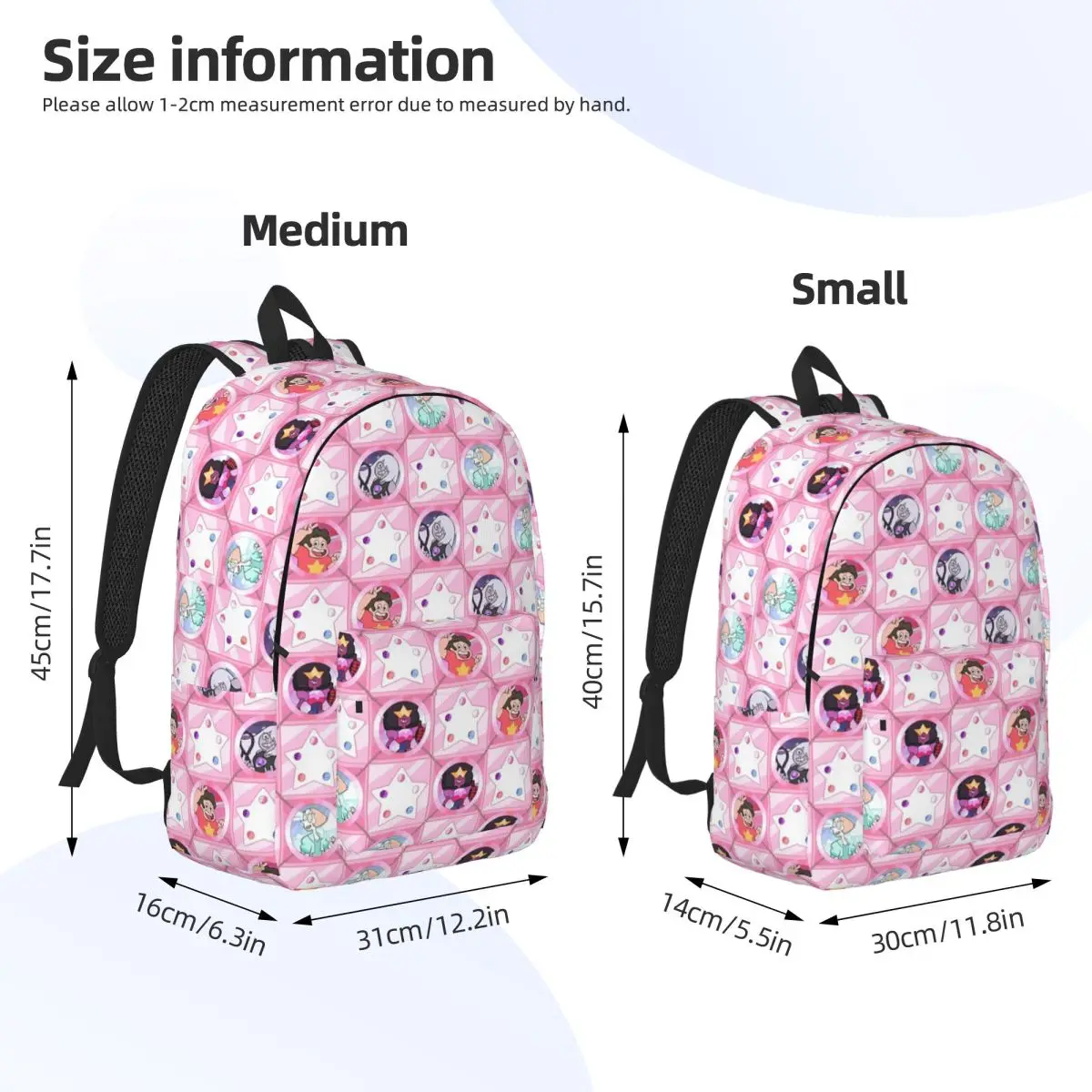 Steven Universe Crystal Gem Checkered Star Backpack Daypack Large Capacity BookBag School Bag Shoulder Bags for Men Women