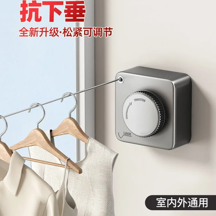 Invisible clothesline, clothes drying artifact rope, no punching indoors, bathroom, invisible telescopic balcony, wire rope rack