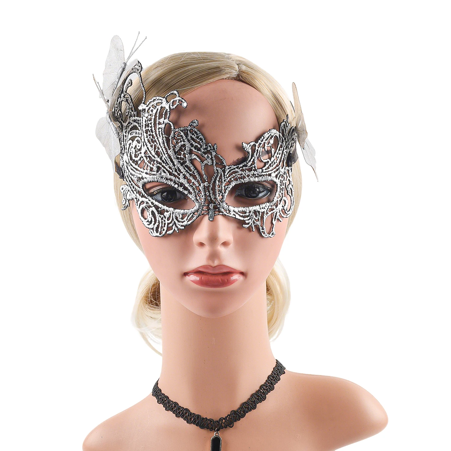Demi-masque de princesse papillon en dentelle romantique pour femmes, masque pour les yeux Sexy, accessoire de bal pour fête d'halloween pour adultes