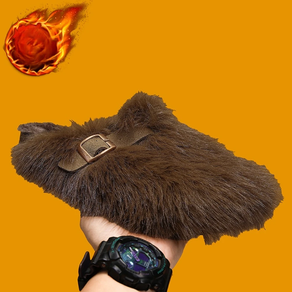 

Platform Slippers for Women 2026 New Autumn and Winter High-end Baotou Cotton Slippers