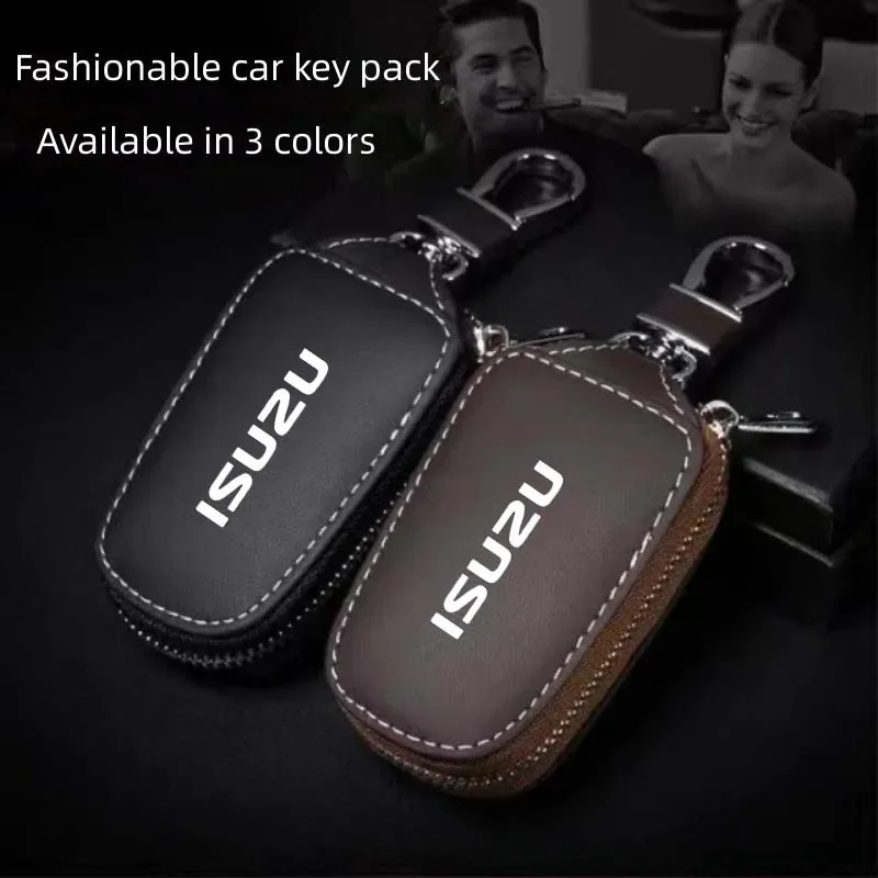 

Car key pack leather remote control protective cover for Isuzu D-MAX D MAX Dmax I II WFR VAN NFR ATV TROPER key case