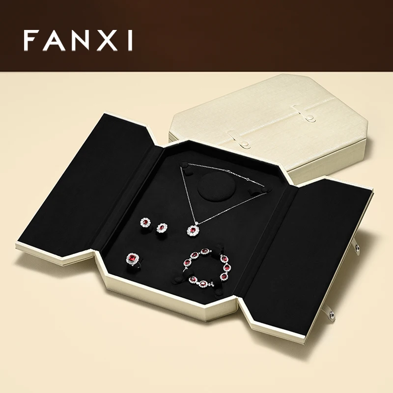 Jewelry Box Double Button Ring Necklace Earrings Bracelet Set Box Jewelry Gift Box