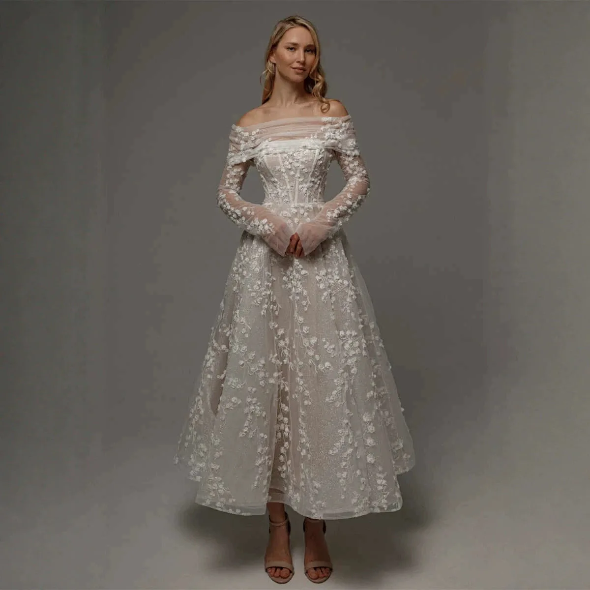 White Leaf Lace Detachable Sleeves Formal Evening Gown Bridal Dress Vestidos De Novia Boho Wedding Dress Simple Elegant 2026