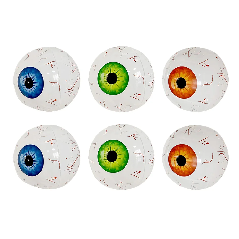 6 Pcs Large Inflatable Eye Balls Eyeball Black Balloons Party Eyeballs Baby Scary Halloween