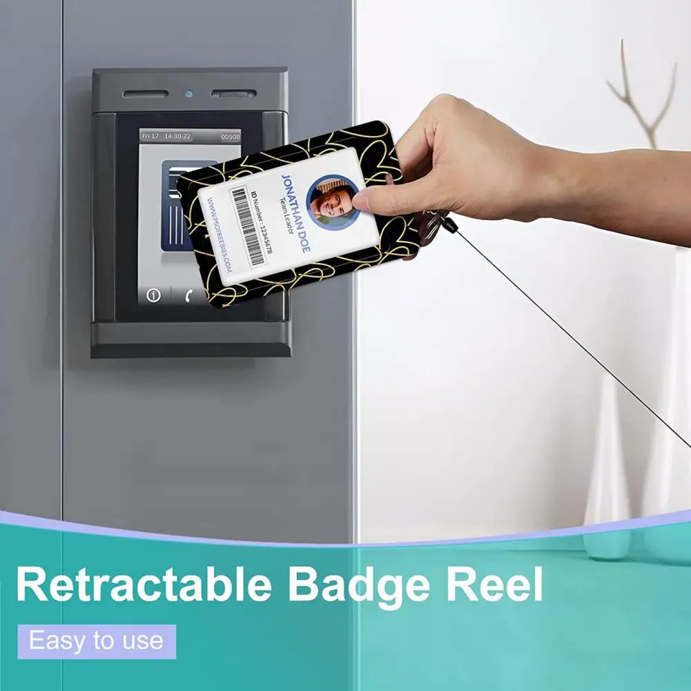 ID Badge Holder With Key Lanyard Retractable Name Tag Reel Card Protector Case Fashionable Printed ID Card Holder for Work