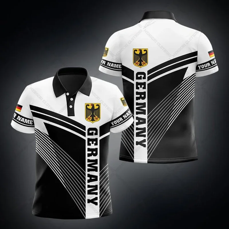 

Customize Germany Paw Print Graphic Polo Shirts Summer Casual Sportswear Men's Fashion Loose Jersey Unisex Short Sleeve Tops