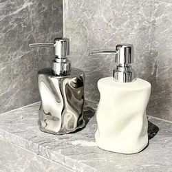 400ml Irregular Ceramic Lotion Bottle Press Hand Sanitizer Dispenser Bottle Body Wash Shampoo Soap Dispenser Bathroom Accessorie