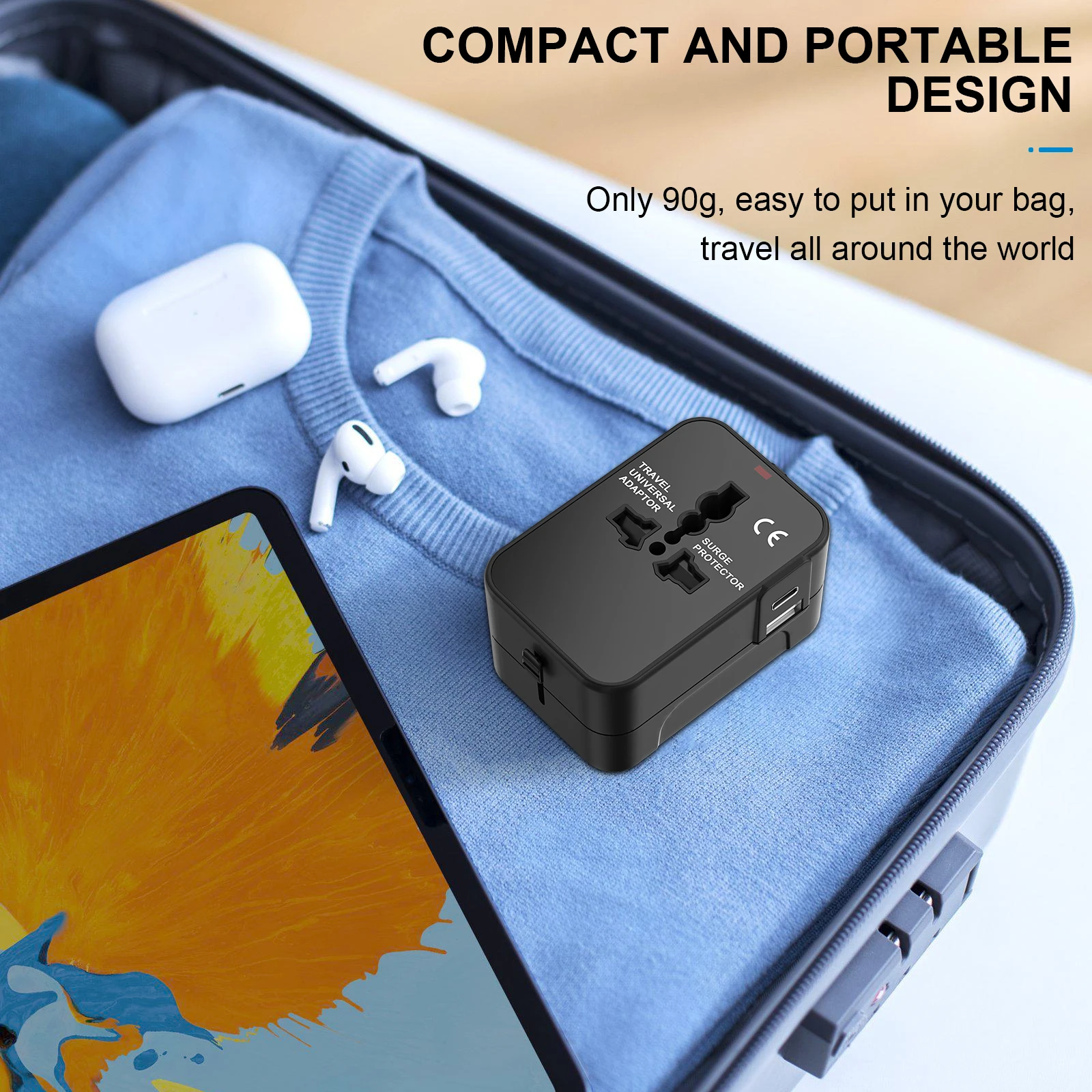 Universal Travel Adapter with Dual USB Port UK to EU Plug Adaptor Wall Charger AC Power Converter World for USA EU UK AUS