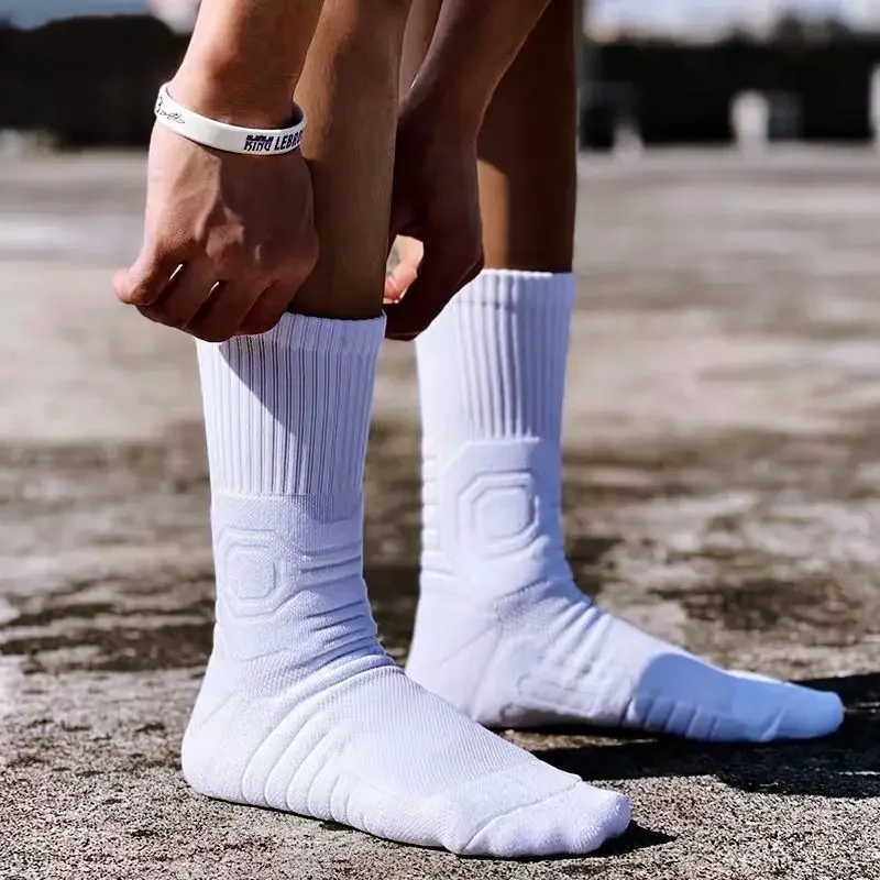 

High quality men's elite anti slip thick cotton towel bottom outdoor sports bike running basketball socks