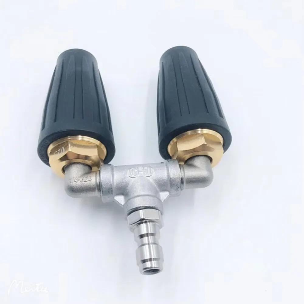 High Pressure Cleaner Rotating Twin Turbine Nozzle 360 Degree Rotating Turbo Head Spray Nozzle for High Pressure Washers Cleaner