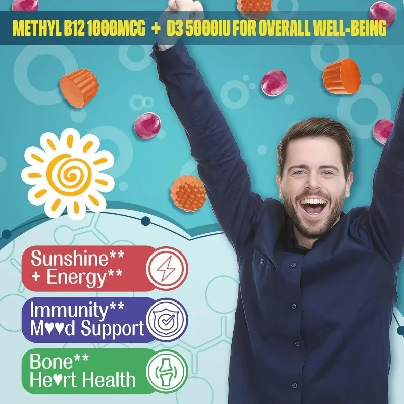 إل تايروسين + ميثيل، فطر الأسد، فيتامينات متعددة، خليط عشبي، الدماغ والإدراك، 60 علكة خالية من السكر #5