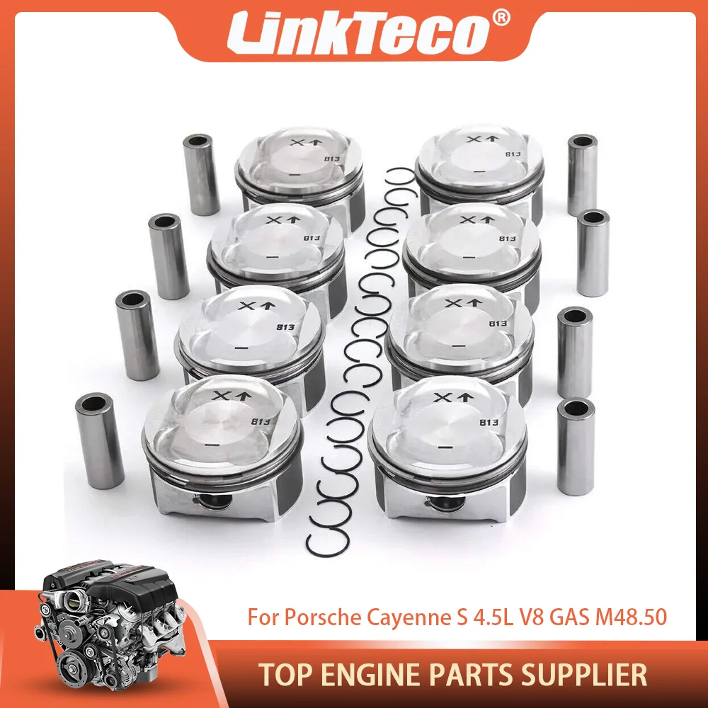

Engine Part 8Pcs Piston & Rings Kit Fit 4.5 L T V8 GAS M48.00 M48.50 For Porsche Cayenne 4.5L 4.5T 03-07 94810303164 94810303169