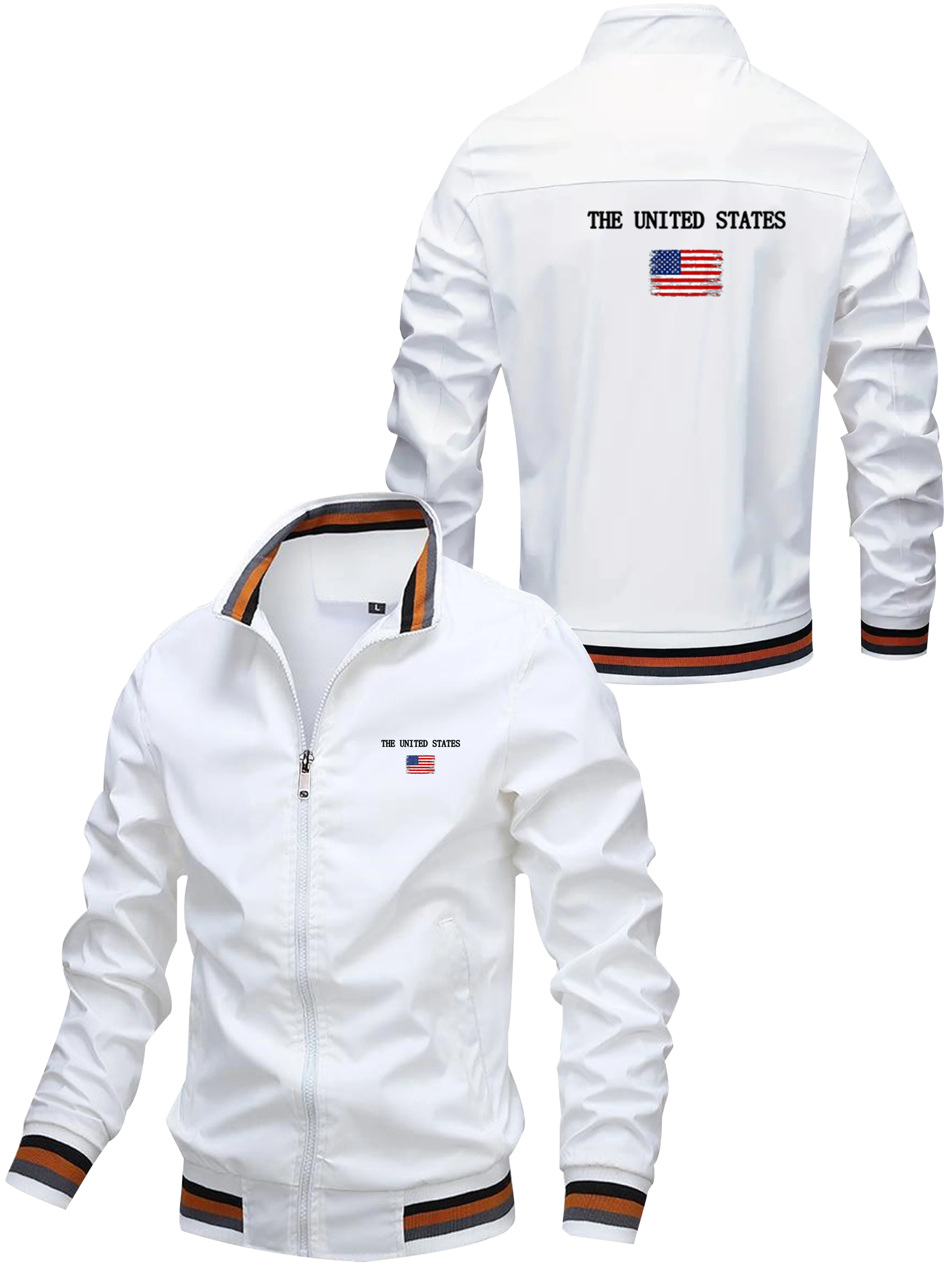 سترة رجالية كاجوال وعصرية مطبوعة بسحاب فضفاض، مناسبة للرياضات اليومية والاستخدام الخارجي في الربيع والخريف #5