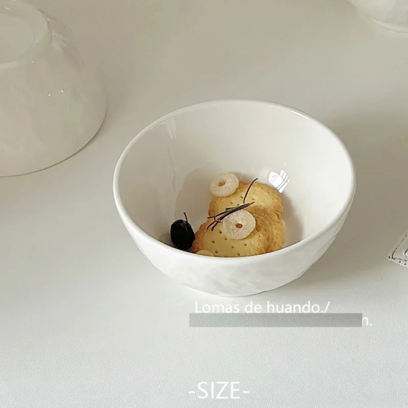 Ceramic Tableware Simple Household Rice Bowl Ceramic Stone Patterned Household Rice Bowl Fashionable Ceramic Soup Bowl