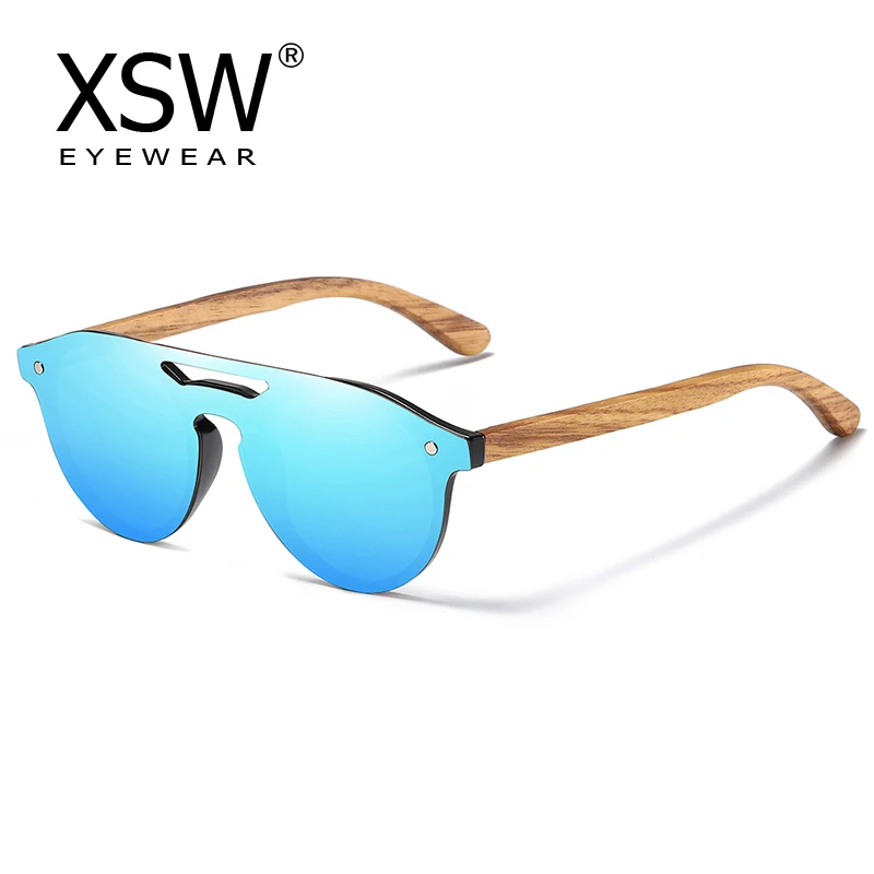 

XSW Women's Glasses Natural Zebra Wooden Sunglasses Men Polarized Fashion Sun Blue Glasses Original Bamboo Oculos de sol S5030