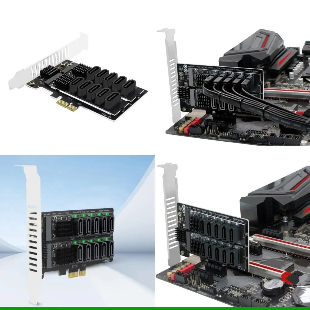 

U55C M.2 To PCIe Expansion Card 10 Port Support 6Gbps Easy Integration