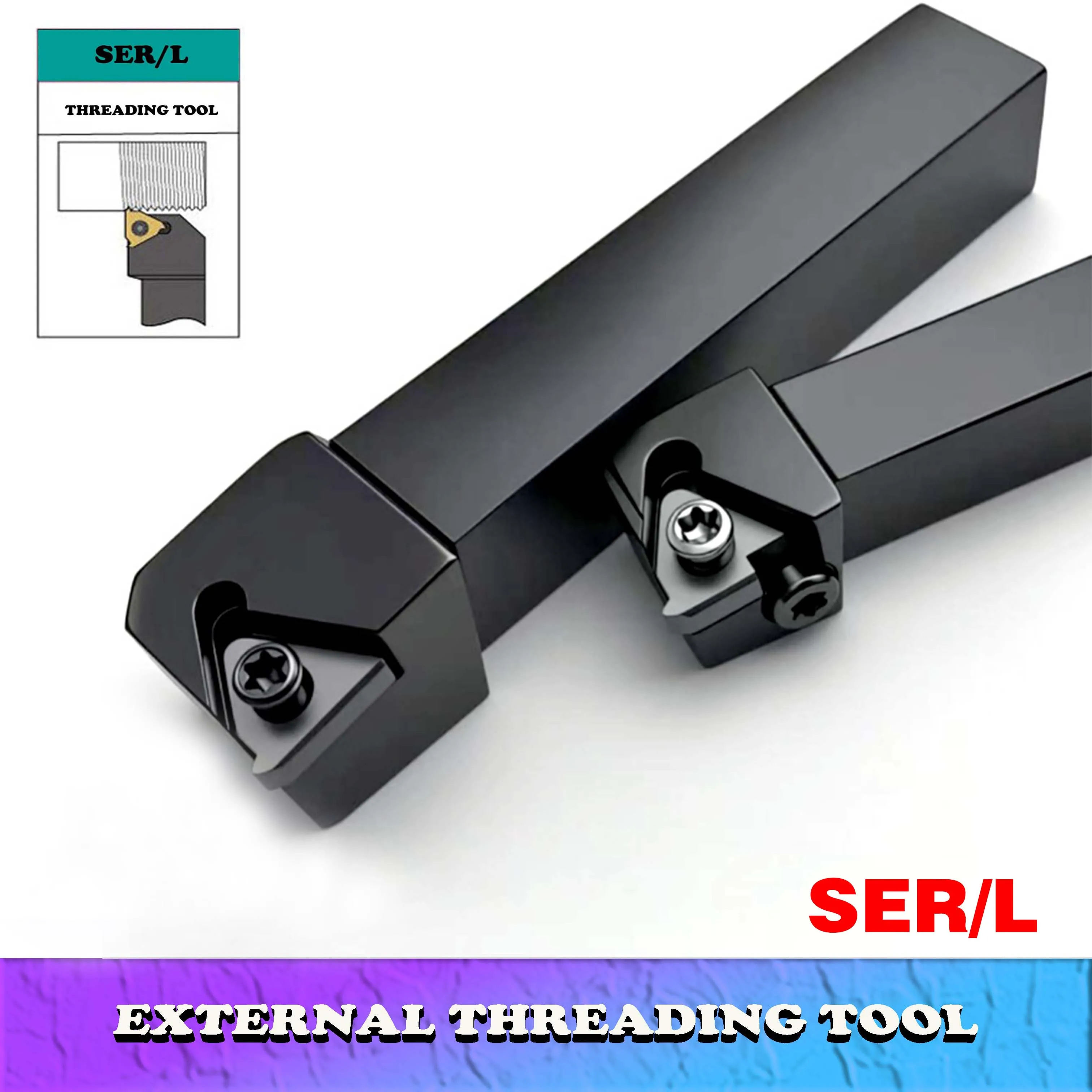 

SER1010H11 SER1212H11/16 SER1616H11/16 SER2020K16 SER2525M Токарный инструмент для внешней резьбы SER SEL Токарный станок Режущий брусок Держатель инструмента с ЧПУ