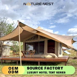 Namiot Safari Pyramid Hotel Teepees Stretch Waterproof Stretch Canvas Tipi Outdoor Camping Luxury Family Glamping Desert house